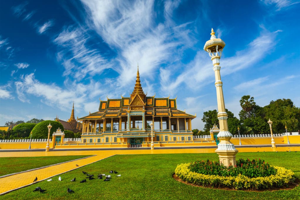Besuch der Hauptstadt Phnom Penh, hier der Königspalast