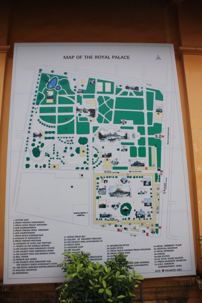 Die Karte des Königspalasts in Phnom Penh