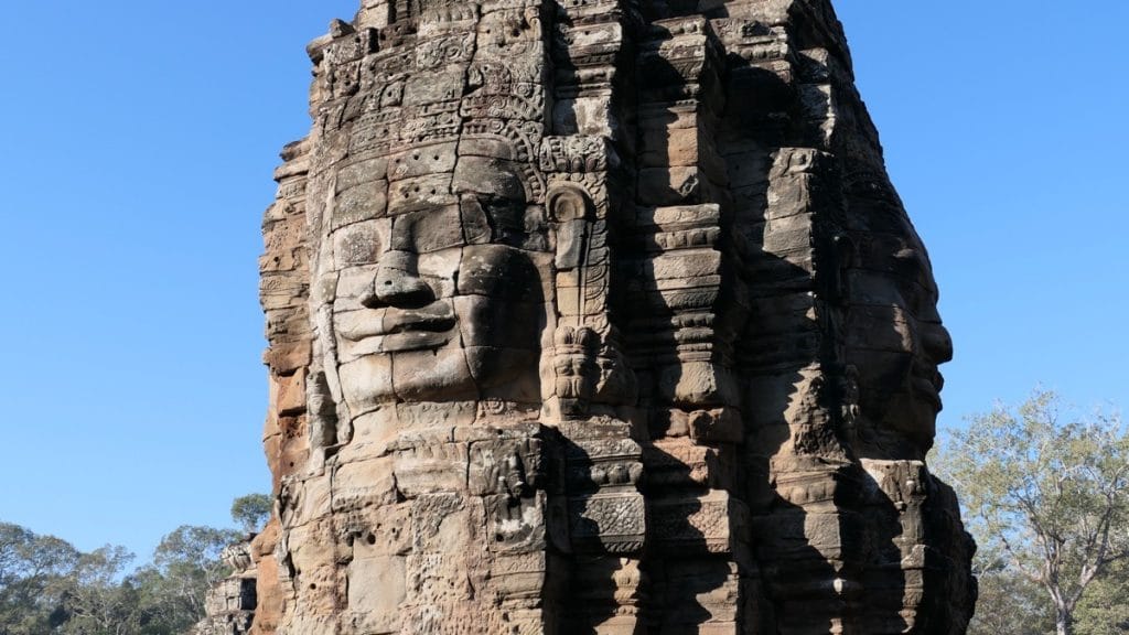 Der Bayon Tempel mit den Steingesichtern.